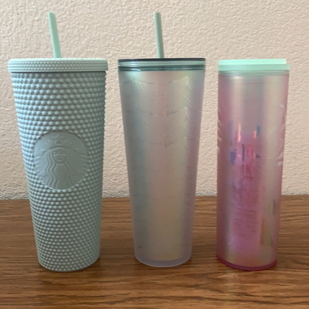 Set of Starbucks cups